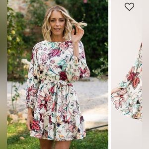 Tally Mini Dress | Off White Multi Print